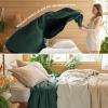 imageBedsure 100 Cotton Blanket Queen Size for Summer Ultra Soft Waffle Weave Queen Blanket for Bed Lightweight Thin Woven Breathable Bedding Gifts for Women Men Kids Dark Green 90quot x 90quotDark Green