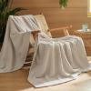 imageBedsure 100 Cotton Blanket Queen Size for Summer Ultra Soft Waffle Weave Queen Blanket for Bed Lightweight Thin Woven Breathable Bedding Gifts for Women Men Kids Dark Green 90quot x 90quotLinen Beige