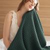 imageBedsure 100 Cotton Blanket Queen Size for Summer Ultra Soft Waffle Weave Queen Blanket for Bed Lightweight Thin Woven Breathable Bedding Gifts for Women Men Kids Dark Green 90quot x 90quotDark Green