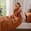 imageBedsure 100 Washed Cotton Duvet Cover Queen Size  Khaki Minimalist Cotton Duvet Cover Linen Like for All Seasons  GentleSoft Plain Simple Bedding Khaki Queen 90quotx90quot06  Burnt Orange No Comforter
