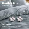 imageBedsure 100 Washed Cotton Duvet Cover Queen Size  Khaki Minimalist Cotton Duvet Cover Linen Like for All Seasons  GentleSoft Plain Simple Bedding Khaki Queen 90quotx90quot17  Dusty Blue No Comforter