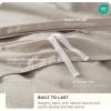 imageBedsure 100 Washed Cotton Duvet Cover Queen Size  Khaki Minimalist Cotton Duvet Cover Linen Like for All Seasons  GentleSoft Plain Simple Bedding Khaki Queen 90quotx90quot32  Slub Natural Linen No Comforter