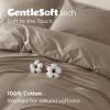 imageBedsure 100 Washed Cotton Duvet Cover Queen Size  Khaki Minimalist Cotton Duvet Cover Linen Like for All Seasons  GentleSoft Plain Simple Bedding Khaki Queen 90quotx90quot05  Muted Brown No Comforter