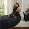 imageBedsure 100 Washed Cotton Duvet Cover Queen Size  Khaki Minimalist Cotton Duvet Cover Linen Like for All Seasons  GentleSoft Plain Simple Bedding Khaki Queen 90quotx90quot21  Black No Comforter