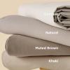 imageBedsure 100 Washed Cotton Duvet Cover Queen Size  Khaki Minimalist Cotton Duvet Cover Linen Like for All Seasons  GentleSoft Plain Simple Bedding Khaki Queen 90quotx90quot05  Muted Brown No Comforter