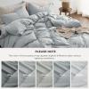 imageBedsure 100 Washed Cotton Duvet Cover Queen Size  Khaki Minimalist Cotton Duvet Cover Linen Like for All Seasons  GentleSoft Plain Simple Bedding Khaki Queen 90quotx90quot16  Mist Blue No Comforter