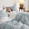 imageBedsure 100 Washed Cotton Duvet Cover Queen Size  Khaki Minimalist Cotton Duvet Cover Linen Like for All Seasons  GentleSoft Plain Simple Bedding Khaki Queen 90quotx90quot16  Stonewashed Cornflower Blue No Comforter