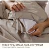 imageBedsure 100 Washed Cotton Duvet Cover Queen Size  Khaki Minimalist Cotton Duvet Cover Linen Like for All Seasons  GentleSoft Plain Simple Bedding Khaki Queen 90quotx90quot32  Slub Natural Linen No Comforter