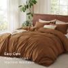 imageBedsure 100 Washed Cotton Duvet Cover Queen Size  Khaki Minimalist Cotton Duvet Cover Linen Like for All Seasons  GentleSoft Plain Simple Bedding Khaki Queen 90quotx90quot06  Argan Oil No Comforter