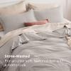 imageBedsure 100 Washed Cotton Duvet Cover Queen Size  Khaki Minimalist Cotton Duvet Cover Linen Like for All Seasons  GentleSoft Plain Simple Bedding Khaki Queen 90quotx90quot18  Stonewashed Stone No Comforter