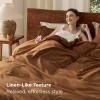 imageBedsure 100 Washed Cotton Duvet Cover Queen Size  Khaki Minimalist Cotton Duvet Cover Linen Like for All Seasons  GentleSoft Plain Simple Bedding Khaki Queen 90quotx90quot06  Argan Oil No Comforter