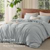 imageBedsure 100 Washed Cotton Duvet Cover Queen Size  Khaki Minimalist Cotton Duvet Cover Linen Like for All Seasons  GentleSoft Plain Simple Bedding Khaki Queen 90quotx90quot16  Mist Blue No Comforter