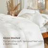imageBedsure 100 Washed Cotton Duvet Cover Queen Size  Khaki Minimalist Cotton Duvet Cover Linen Like for All Seasons  GentleSoft Plain Simple Bedding Khaki Queen 90quotx90quot08  Stonewashed White No Comforter