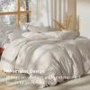 imageBedsure 100 Washed Cotton Duvet Cover Queen Size  Khaki Minimalist Cotton Duvet Cover Linen Like for All Seasons  GentleSoft Plain Simple Bedding Khaki Queen 90quotx90quot07  Stonewashed Oatmeal No Comforter