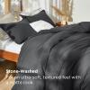 imageBedsure 100 Washed Cotton Duvet Cover Queen Size  Khaki Minimalist Cotton Duvet Cover Linen Like for All Seasons  GentleSoft Plain Simple Bedding Khaki Queen 90quotx90quot20  Stonewashed Charcoal No Comforter