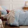imageBedsure 100 Washed Cotton Duvet Cover Queen Size  Khaki Minimalist Cotton Duvet Cover Linen Like for All Seasons  GentleSoft Plain Simple Bedding Khaki Queen 90quotx90quot16  Stonewashed Cornflower Blue No Comforter