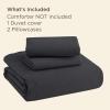 imageBedsure 100 Washed Cotton Duvet Cover Queen Size  Khaki Minimalist Cotton Duvet Cover Linen Like for All Seasons  GentleSoft Plain Simple Bedding Khaki Queen 90quotx90quot20  Stonewashed Charcoal No Comforter