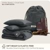 imageBedsure 100 Washed Cotton Duvet Cover Queen Size  Khaki Minimalist Cotton Duvet Cover Linen Like for All Seasons  GentleSoft Plain Simple Bedding Khaki Queen 90quotx90quot38  Slub Charcoal No Comforter