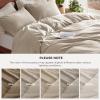 imageBedsure 100 Washed Cotton Duvet Cover Queen Size  Khaki Minimalist Cotton Duvet Cover Linen Like for All Seasons  GentleSoft Plain Simple Bedding Khaki Queen 90quotx90quot02  Greige No Comforter