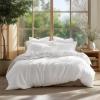 imageBedsure 100 Washed Cotton Duvet Cover Queen Size  Khaki Minimalist Cotton Duvet Cover Linen Like for All Seasons  GentleSoft Plain Simple Bedding Khaki Queen 90quotx90quot04  Natural White No Comforter