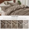 imageBedsure 100 Washed Cotton Duvet Cover Queen Size  Khaki Minimalist Cotton Duvet Cover Linen Like for All Seasons  GentleSoft Plain Simple Bedding Khaki Queen 90quotx90quot05  Muted Brown No Comforter