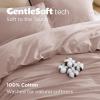 imageBedsure 100 Washed Cotton Duvet Cover Queen Size  Khaki Minimalist Cotton Duvet Cover Linen Like for All Seasons  GentleSoft Plain Simple Bedding Khaki Queen 90quotx90quot10  Petal Pink No Comforter