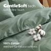 imageBedsure 100 Washed Cotton Duvet Cover Queen Size  Khaki Minimalist Cotton Duvet Cover Linen Like for All Seasons  GentleSoft Plain Simple Bedding Khaki Queen 90quotx90quot12  Green No Comforter