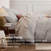 imageBedsure 100 Washed Cotton Duvet Cover Queen Size  Khaki Minimalist Cotton Duvet Cover Linen Like for All Seasons  GentleSoft Plain Simple Bedding Khaki Queen 90quotx90quot18  Stonewashed Stone No Comforter