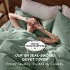 imageBedsure 100 Washed Cotton Duvet Cover Queen Size  Khaki Minimalist Cotton Duvet Cover Linen Like for All Seasons  GentleSoft Plain Simple Bedding Khaki Queen 90quotx90quot12  Green No Comforter