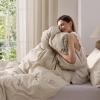 imageBedsure 100 Washed Cotton Duvet Cover Queen Size  Khaki Minimalist Cotton Duvet Cover Linen Like for All Seasons  GentleSoft Plain Simple Bedding Khaki Queen 90quotx90quot02  Greige No Comforter