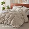 imageBedsure 100 Washed Cotton Duvet Cover Queen Size  Khaki Minimalist Cotton Duvet Cover Linen Like for All Seasons  GentleSoft Plain Simple Bedding Khaki Queen 90quotx90quot02  Greige No Comforter