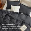 imageBedsure 100 Washed Cotton Duvet Cover Queen Size  Khaki Minimalist Cotton Duvet Cover Linen Like for All Seasons  GentleSoft Plain Simple Bedding Khaki Queen 90quotx90quot20  Stonewashed Charcoal No Comforter