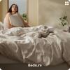 imageBedsure 100 Washed Cotton Duvet Cover Queen Size  Khaki Minimalist Cotton Duvet Cover Linen Like for All Seasons  GentleSoft Plain Simple Bedding Khaki Queen 90quotx90quot31  Slub Tannish Linen Grey No Comforter