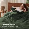 imageBedsure 100 Washed Cotton Duvet Cover Queen Size  Khaki Minimalist Cotton Duvet Cover Linen Like for All Seasons  GentleSoft Plain Simple Bedding Khaki Queen 90quotx90quot14  Olive Green No Comforter