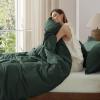 imageBedsure 100 Washed Cotton Duvet Cover Queen Size  Khaki Minimalist Cotton Duvet Cover Linen Like for All Seasons  GentleSoft Plain Simple Bedding Khaki Queen 90quotx90quot15  Forest Green No Comforter