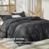 imageBedsure 100 Washed Cotton Duvet Cover Queen Size  Khaki Minimalist Cotton Duvet Cover Linen Like for All Seasons  GentleSoft Plain Simple Bedding Khaki Queen 90quotx90quot20  Stonewashed Charcoal No Comforter