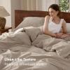 imageBedsure 100 Washed Cotton Duvet Cover Queen Size  Khaki Minimalist Cotton Duvet Cover Linen Like for All Seasons  GentleSoft Plain Simple Bedding Khaki Queen 90quotx90quot01  Khaki No Comforter