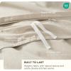 imageBedsure 100 Washed Cotton Duvet Cover Queen Size  Khaki Minimalist Cotton Duvet Cover Linen Like for All Seasons  GentleSoft Plain Simple Bedding Khaki Queen 90quotx90quot33  Slub Ivory No Comforter