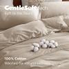 imageBedsure 100 Washed Cotton Duvet Cover Queen Size  Khaki Minimalist Cotton Duvet Cover Linen Like for All Seasons  GentleSoft Plain Simple Bedding Khaki Queen 90quotx90quot02  Greige No Comforter