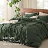 imageBedsure 100 Washed Cotton Duvet Cover Queen Size  Khaki Minimalist Cotton Duvet Cover Linen Like for All Seasons  GentleSoft Plain Simple Bedding Khaki Queen 90quotx90quot14  Olive Green No Comforter