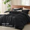 imageBedsure 100 Washed Cotton Duvet Cover Queen Size  Khaki Minimalist Cotton Duvet Cover Linen Like for All Seasons  GentleSoft Plain Simple Bedding Khaki Queen 90quotx90quot21  Black No Comforter