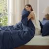 imageBedsure 100 Washed Cotton Duvet Cover Queen Size  Khaki Minimalist Cotton Duvet Cover Linen Like for All Seasons  GentleSoft Plain Simple Bedding Khaki Queen 90quotx90quot17  Navy No Comforter