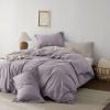 imageBedsure 100 Washed Cotton Duvet Cover Queen Size  Khaki Minimalist Cotton Duvet Cover Linen Like for All Seasons  GentleSoft Plain Simple Bedding Khaki Queen 90quotx90quot22  Lavender No Comforter