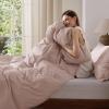 imageBedsure 100 Washed Cotton Duvet Cover Queen Size  Khaki Minimalist Cotton Duvet Cover Linen Like for All Seasons  GentleSoft Plain Simple Bedding Khaki Queen 90quotx90quot10  Petal Pink No Comforter