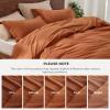 imageBedsure 100 Washed Cotton Duvet Cover Queen Size  Khaki Minimalist Cotton Duvet Cover Linen Like for All Seasons  GentleSoft Plain Simple Bedding Khaki Queen 90quotx90quot06  Burnt Orange No Comforter
