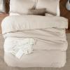 imageBedsure Beige Duvet Cover Queen Size  Super Soft Cationic Dyed Duvet Cover for Kids with Zipper Closure 3 Pieces No ComforterQueen 90quotx90quot