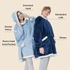 imageBedsure Blanket Hoodie Wearable Blanket for Adults ampamp Kids as Gifts for Women Men Birthday Gifts for Women Mom Girl Sherpa Oversized Hoodie Grey StandardSky Blue