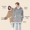 imageBedsure Blanket Hoodie Wearable Blanket for Adults ampamp Kids as Gifts for Women Men Birthday Gifts for Women Mom Girl Sherpa Oversized Hoodie Grey StandardGold Brown