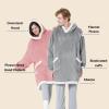 imageBedsure Blanket Hoodie Wearable Blanket for Adults ampamp Kids as Gifts for Women Men Birthday Gifts for Women Mom Girl Sherpa Oversized Hoodie Grey StandardMellow Rose