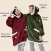 imageBedsure Blanket Hoodie Wearable Blanket for Adults ampamp Kids as Gifts for Women Men Birthday Gifts for Women Mom Girl Sherpa Oversized Hoodie Grey StandardOlive Green